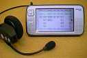 An image of a Nokia N800 device with a microphone